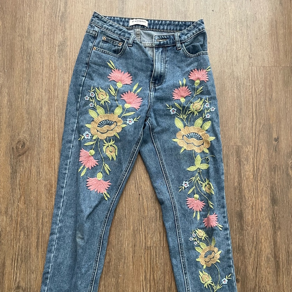 ASOS Glamorous Embroidered Jeans